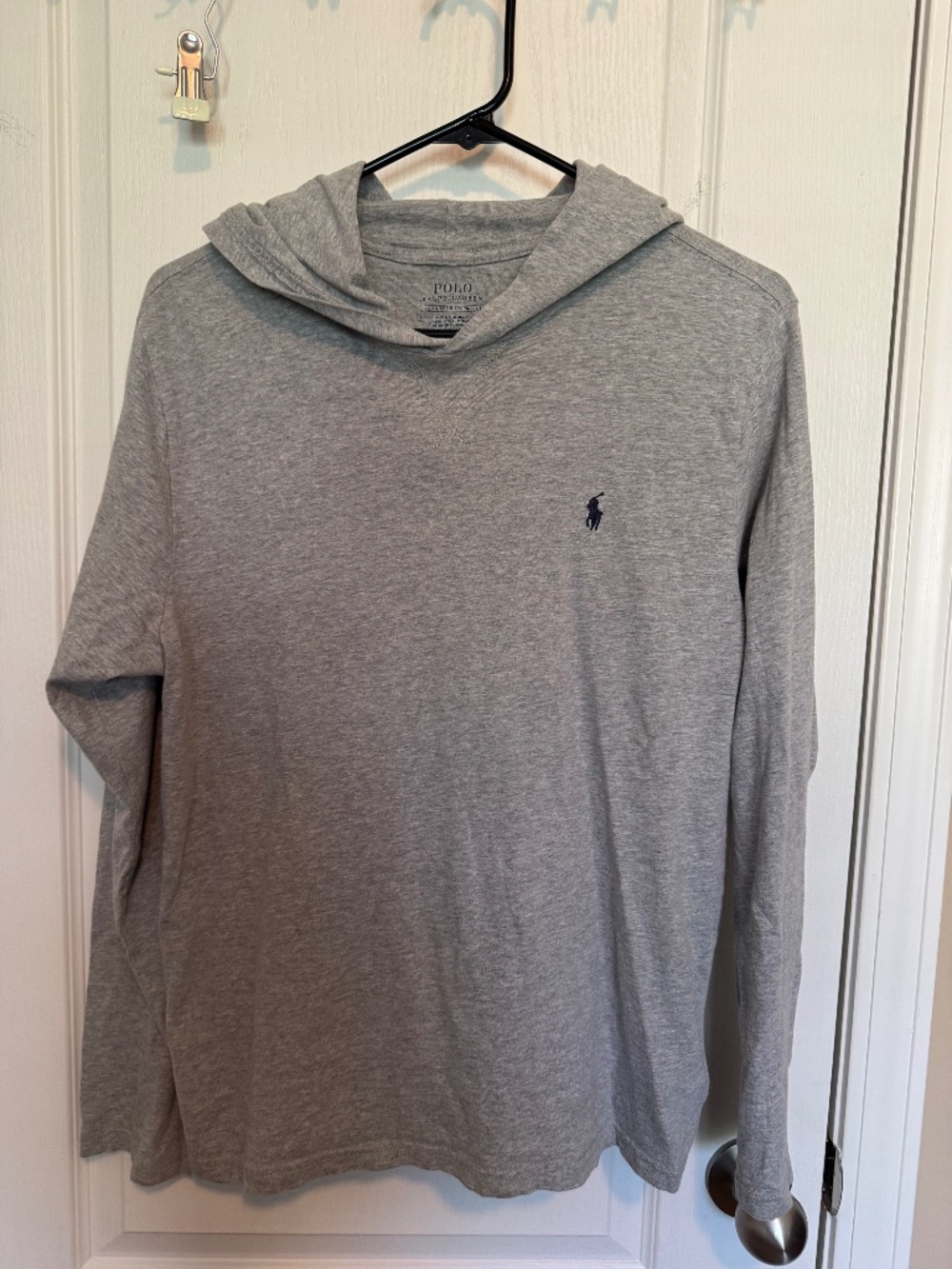 Polo Ralph Lauren Gray Cotton Long Sleeve Hooded T-Shirt Boys XL 18 20
